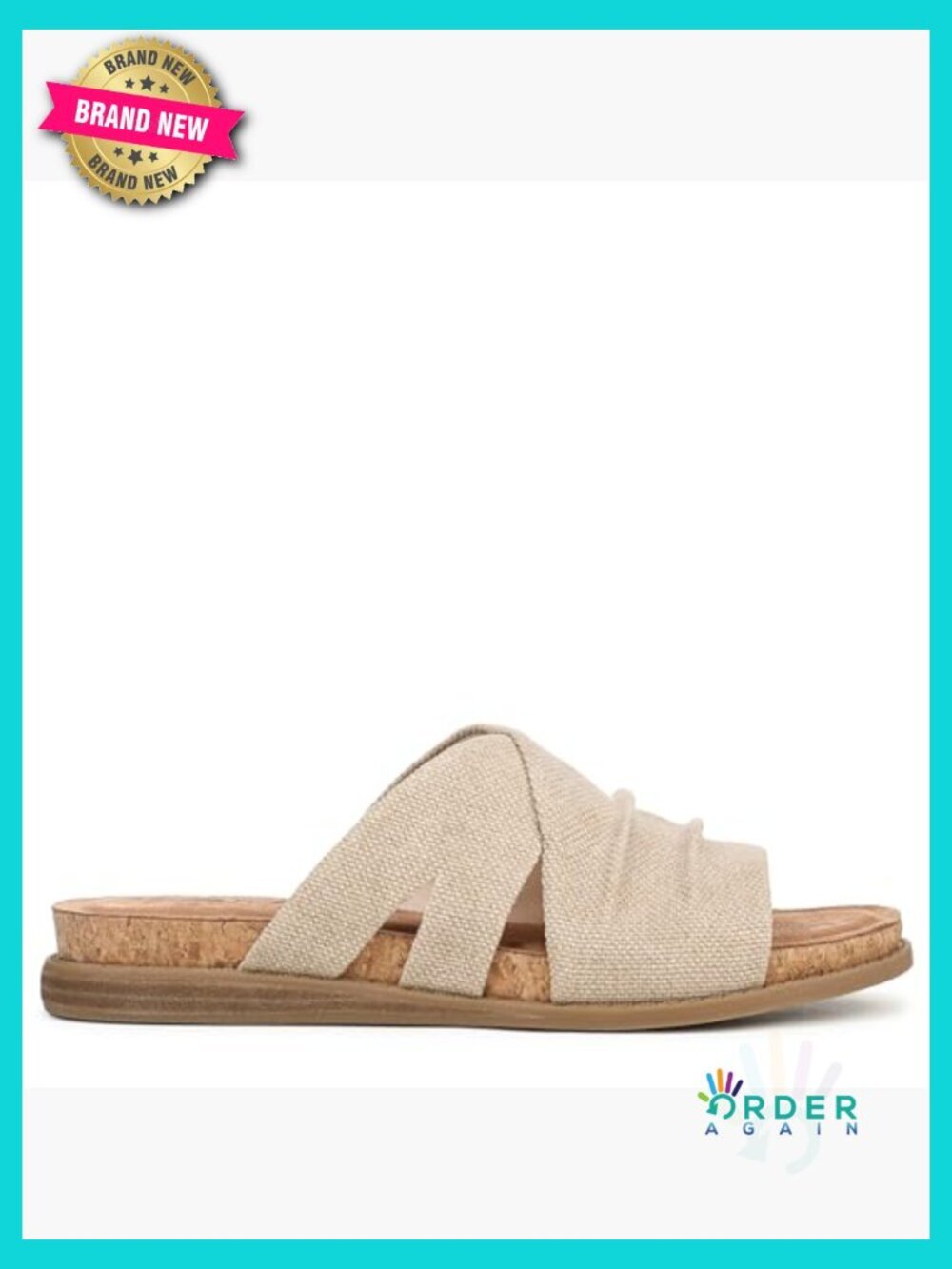 Slide Sandals Cork Footbed Easy Slip On Casual Chic Minimalist - Picture 6 of 7